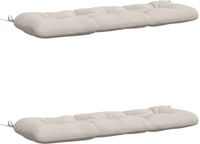vidaXL - 2-delige Bankkussens VIANEN 100% Polyester Blanc 100 x 40 x 12 cm