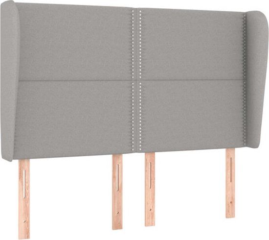 vidaXL Hoofdbord - Stof - Lichtgrijs - 147x23x118/128 cm