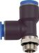 T-steeksluiting. RIEGLER T-steeksluiting. »Blauwe serie«, L-vorm, draaibaar, G 1/8 a., voor buitenslang Ø 10 mm, werkdr. Maximale 15 bar, kunststof/MS vern.