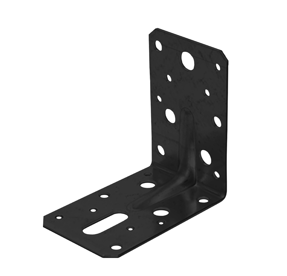 GB Hoekanker met ril 90x90/60x2.5 epoxy zwart etiket | 100 stuks - GB072233