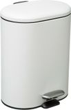 5Five - Pedaalemmer Wit RVS Metaal 6 Liter