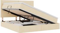 vidaXL LED opbergbed met matras Crème 180 x 200 cm Stof