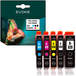 Evoke Compatible Ink for Canon PGI-525 CLI-526 XL 5x: PGBK Black Pigment+BK Photo Black+Cyan+Magenta+Yellow 62ml Pixma IP4820 IP4840 IP4850 IP4860 IP4870 IP4950 IX6550; MG5120