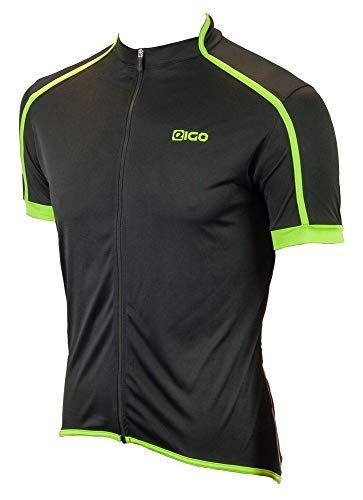 EIGO Classic Heren Korte Mouw Jersey Zwart/Groen Medium