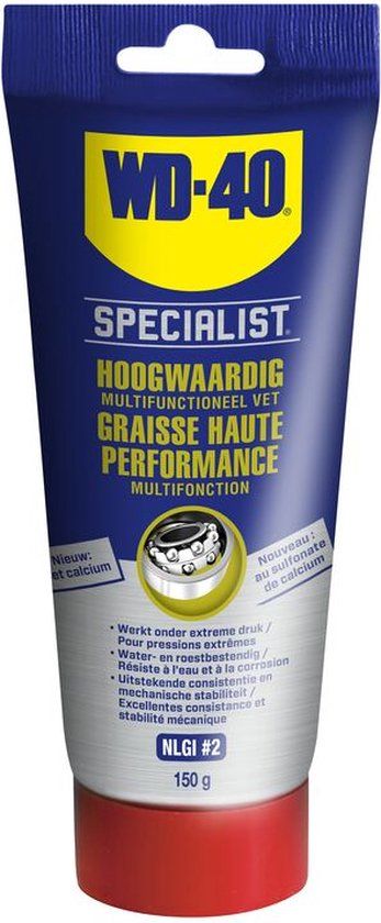 WD-40 Specialist® Multifunctioneel vet 150g - Langdurige Smering - Tube formaat - Calcium Sulfonaat Vet - Licht Bruin