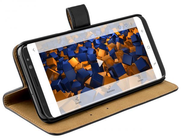 mumbi 22467 - Mobiele telefoon behuizing - Galaxy S8 - Zwart - Leer