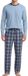 Ammann Heren pyjama Mix & Match copen blue geruit lange mouw 100% katoen XL