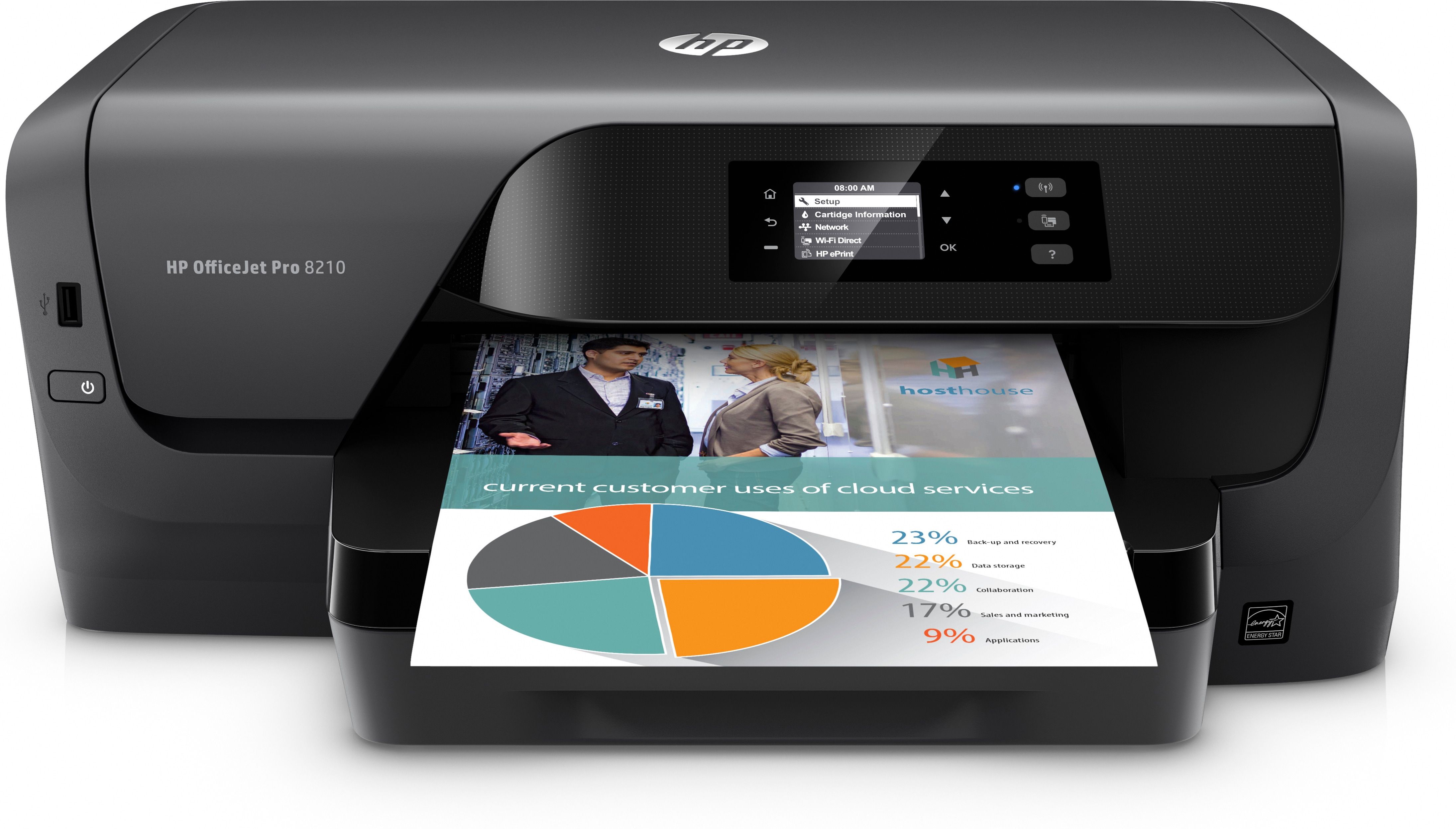 HP OfficeJet Pro 8210 - Kleurenprinter - Print - Duplex - WiFi - Ethernet