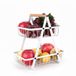 Merkloos Relaxdays Fruitschaal etagère - 2 laags - houten handvat - wit