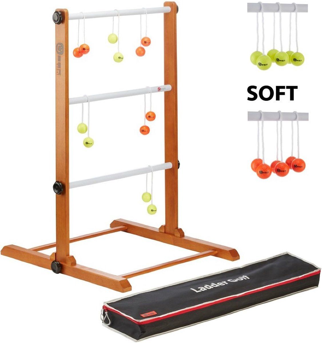 Ubergames Prof. Laddergolf Spinladder set - Hout - Bruin - SOFT ballen