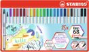 STABILO Pen 68 Brush - Premium Brush Viltstift - Metalen Etui Met 25 Kleuren