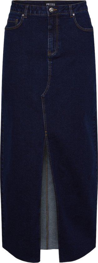 PIECES PCJESSIE HW ANKLE DENIM SKIRT NOOS - Dark Blue Denim - Women's Size M