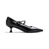 GIOSEPPO Black Salon Shoes with Jewel Detail and Adjustable Strap