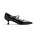GIOSEPPO Black Salon Shoes with Jewel Detail and Adjustable Strap