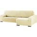 ECOMMERC3 Bielastische bankhoes voor chaise longue-bank, met lange arm rechts, hoes voor chaise longue-bank, beige, aanpasbaar aan alle modellen, verstelbare schuimrubberen ondersteuning