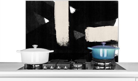 KitchenYeah Spatscherm keuken 80x55 cm - Abstract Pastel Aluminium