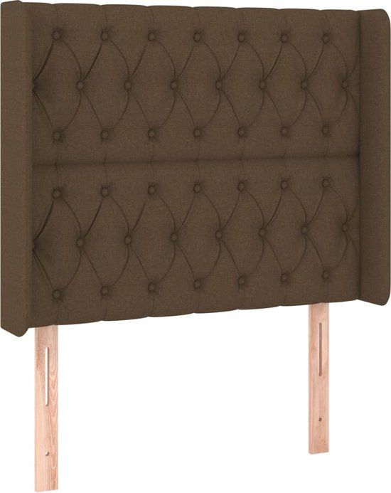 vidaXL Hoofdbord - Stof - Donkerbruin - 93x16x118/128 cm