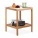 Relaxdays salontafel - hout - glas - 50 x 40 x 40 cm