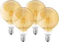 LEDVANCE 175 LEDVANCE Smart LED-lamp met Bluetooth Mesh-technologie, Filament Globe Gold, E27-fitting, dimbaar, warm wit (2400K), vervangt 50W gloeilampen, bedienbaar met Alexa, Google en Apple, BT, 4-pack