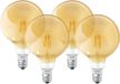 LEDVANCE 175 LEDVANCE Smart LED-lamp met Bluetooth Mesh-technologie, Filament Globe Gold, E27-fitting, dimbaar, warm wit (2400K), vervangt 50W gloeilampen, bedienbaar met Alexa, Google en Apple, BT, 4-pack
