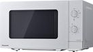 Panasonic NN-SM23QMEPG 20L Solo-magnetron met glazen schaal, 800 W, ontdooiinstelling, 5 standen, draaiknop, compact design, timer, zilver