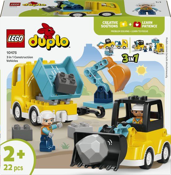 LEGO Duplo Town 10475 - 3-in-1 Bouwvoertuigen - Creatief Speelgoed