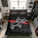 Housse de couette avec taie d'oreiller - Noir et Rouge