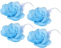 Decobloem Accessoire pour cheveux avec élastique et épingle - 4x - Bleu - Environ 8 cm