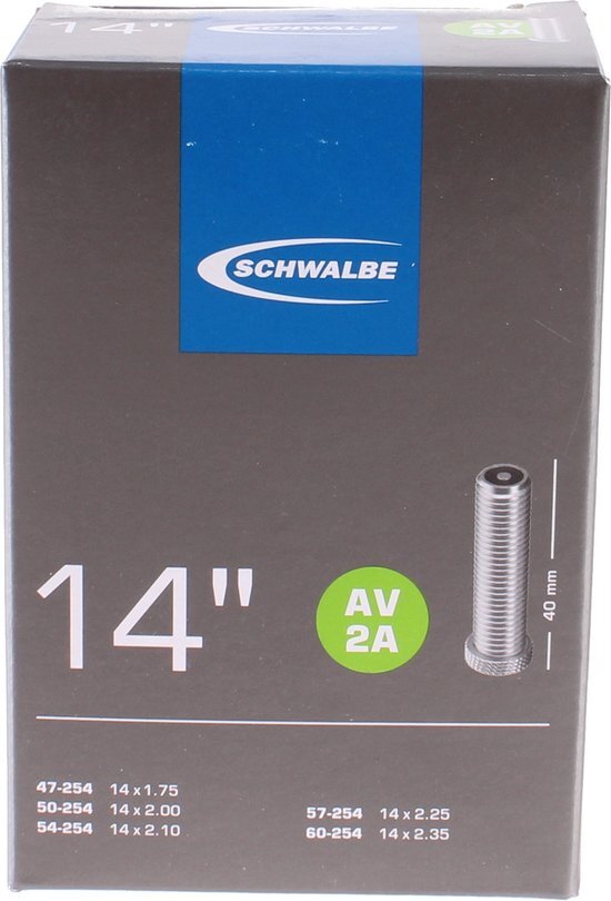 Schwalbe Binnenband - Binnenband Fiets - Auto Ventiel - 40 mm - 14 x 1.75 - 2.35