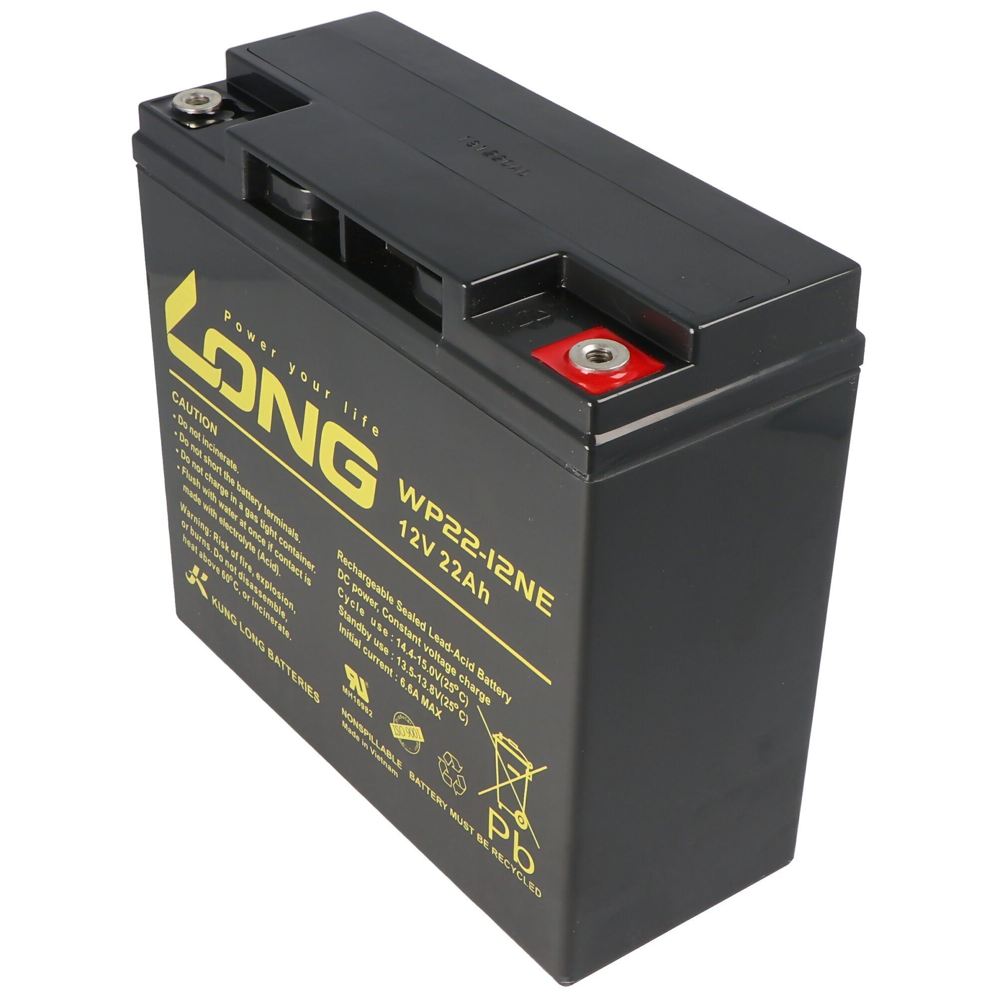 Kung Long WP22-12NE - 12V 22Ah Battery with M6 Internal Thread