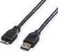 ROLINE USB 3.2 Gen 1 kabel, type A M - Micro A M, zwart, 2 m