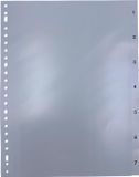 DULA Tabbladen plastic 1 tot 7 - Genummerd - A4 - Grijs - 23 gaten - PP
