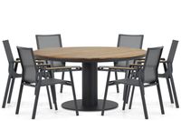 Lifestyle Garden Furniture Lifestyle Fiora/Salerno 160 cm dining tuinset 7-delig
