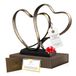 UTOPISH Huwelijksverjaardag koppels cadeau, twee harten en kruis ijzeren sculptuur, 27 x 24 cm voor 1e tot 50e of 60e verjaardag, inclusief geschenkdoos en gedichtkaart