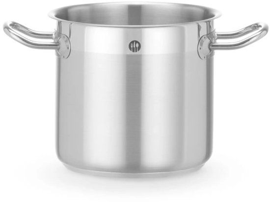 HENDI Kookpan hoog - roestvast staal met aluminium meerlagenbodem - zonder deksel - 16 x 15,6 cm - 3 liter - zilver - voor alle warmtebronnen inclusief inductie