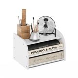 Furinno Classic 3-Tier Desk Top Organizer, Wit