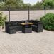 Maison Exclusive - Ensemble de meubles de jardin 9 pièces avec canapé et coussins, noir, en polyrotin