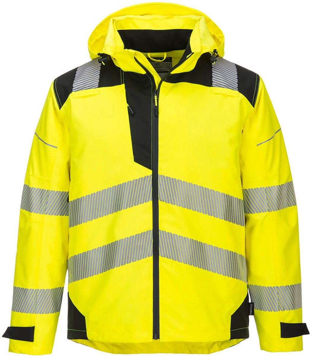 Portwest PW360 PW3 Extreem Ademende Regenjas, Geel/Zwart, Grootte S