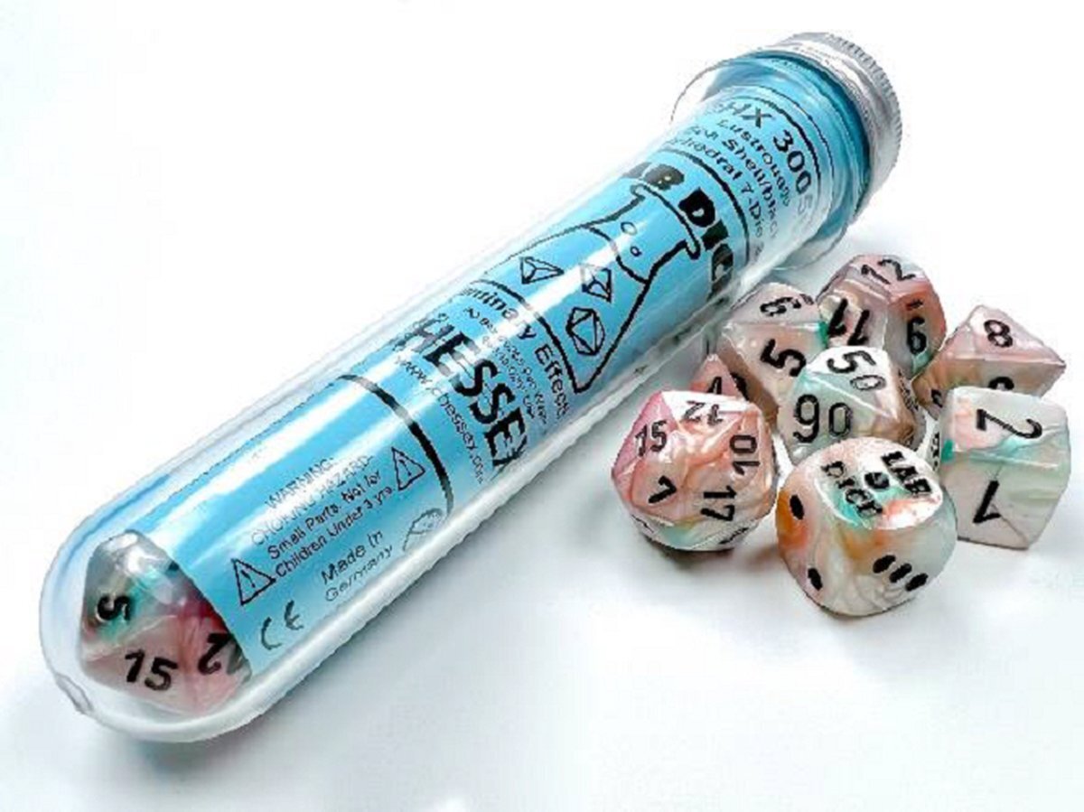 Chessex Borealis Polyhedral Sea Shell/Black Luminary Dobbelsteen Set (7 stuks)