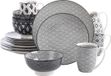 Happyment Serviesset 16-delig - 4 persoons - Diner set - Keramiek - HARUKA grijs
