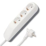 REV Ice Stekkerdoos Ice - Design meervoudige stekkerdoos 3-voudig, kabel 1,4 m, met platte stekker & kabelkluis, max. 3680W