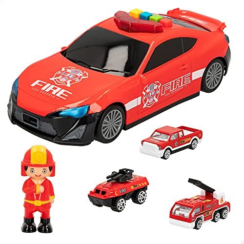 COLORBABY Speed&GO 49460 Speed & Go Vrachtwagen brandweerman met / 3 auto's + figuur