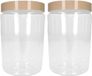 PLASTICFORTE Pot de stockage/conservation - 2x - 800 ml - Plastique - Beige