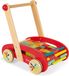 Tatoo Abc Trotteur en bois pour enfants - 30 blocs inclus - Pour enfants à partir de 1 an - Rouge