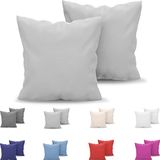 Dreamzie Kussensloop, 80 x 80 cm, microvezel, Oeko-Tex-gecertificeerd, zilvergrijs, 2 stuks