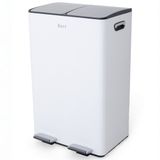Bayt Prullenbak - 60 Liter - 2 Vakken - RVS - Wit