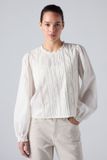 Levi's Han blouse à manches longues et perles - Femme - XS - Blanc / Cloud Dancer Coton