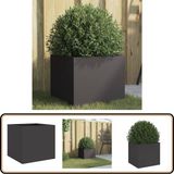 vidaXL Plantenbak - 32x30x29 cm - Staal - Zwart