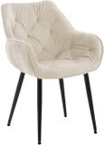 CLP Tanna Eetkamerstoel - Met armleuning - Velvet - Fluweel/creme