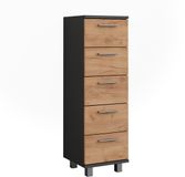 Vicco Ilias Midikast – 30.2 x 95 cm Antraciet/gouden eik